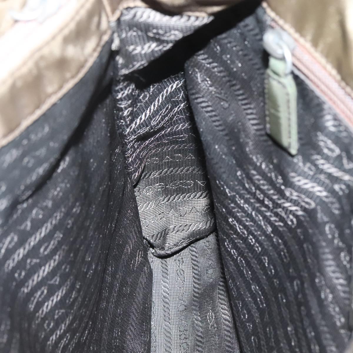 PRADA Hand Bag Nylon Khaki Auth 127819