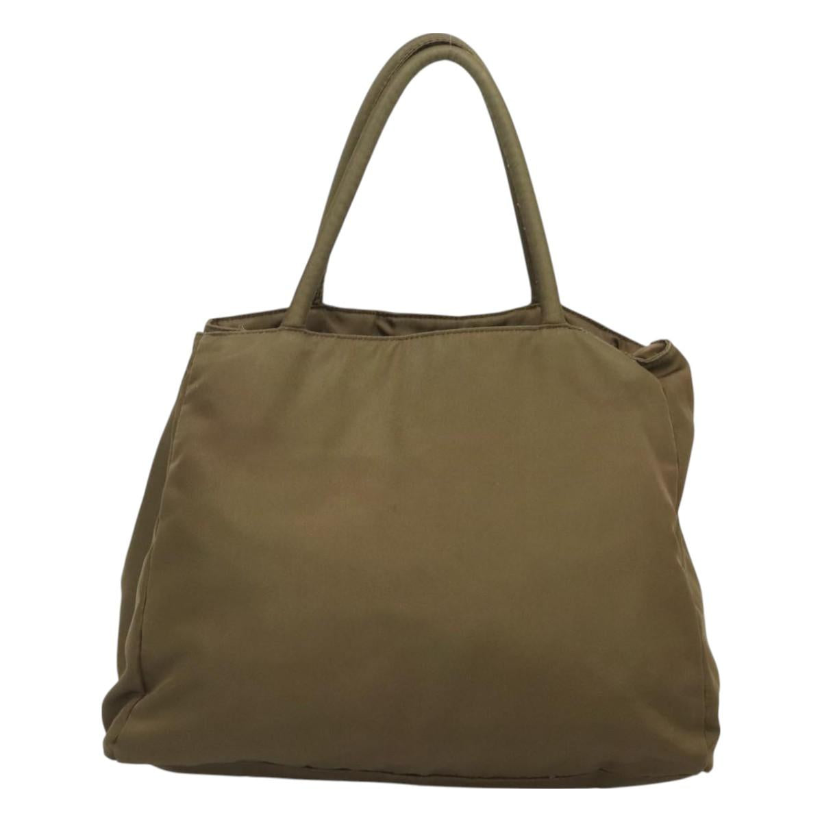 PRADA Hand Bag Nylon Khaki Auth 127819