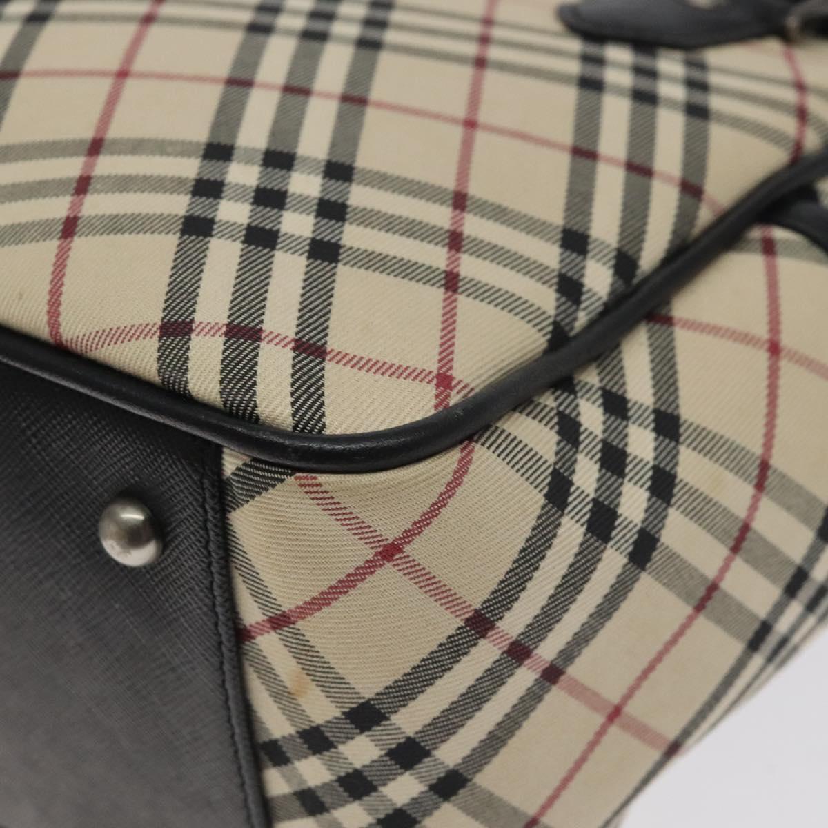 BURBERRY Nova Check Hand Bag Canvas Beige Auth 127834