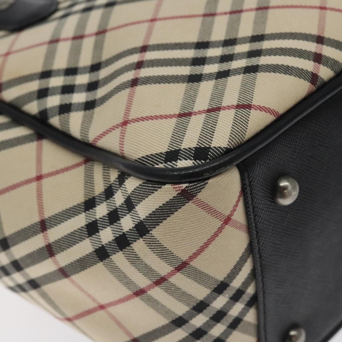 BURBERRY Nova Check Hand Bag Canvas Beige Auth 127834