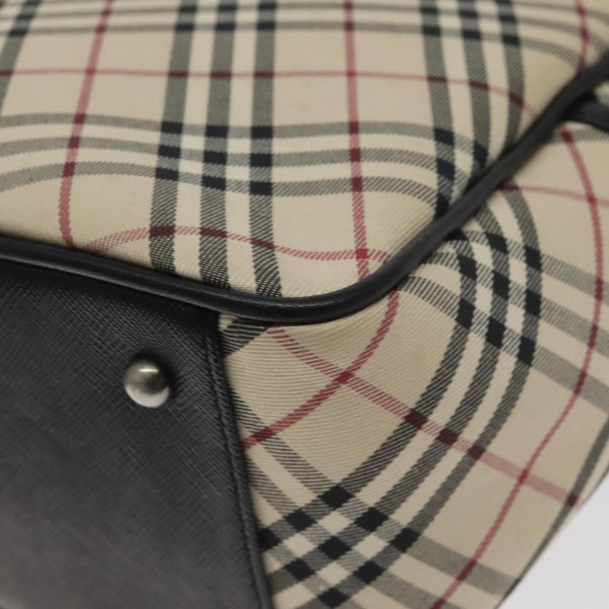 BURBERRY Nova Check Hand Bag Canvas Beige Auth 127834