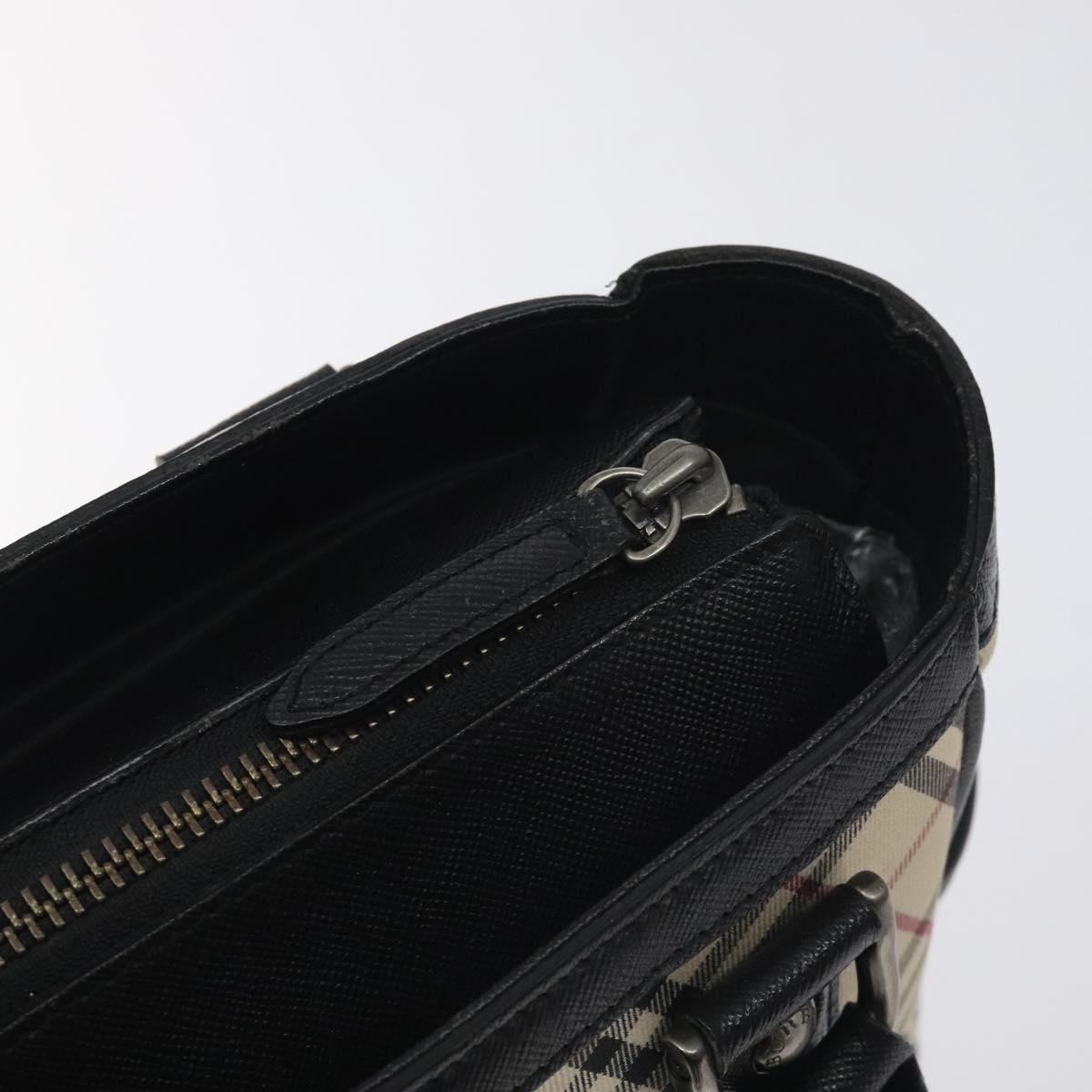 BURBERRY Nova Check Hand Bag Canvas Beige Auth 127834