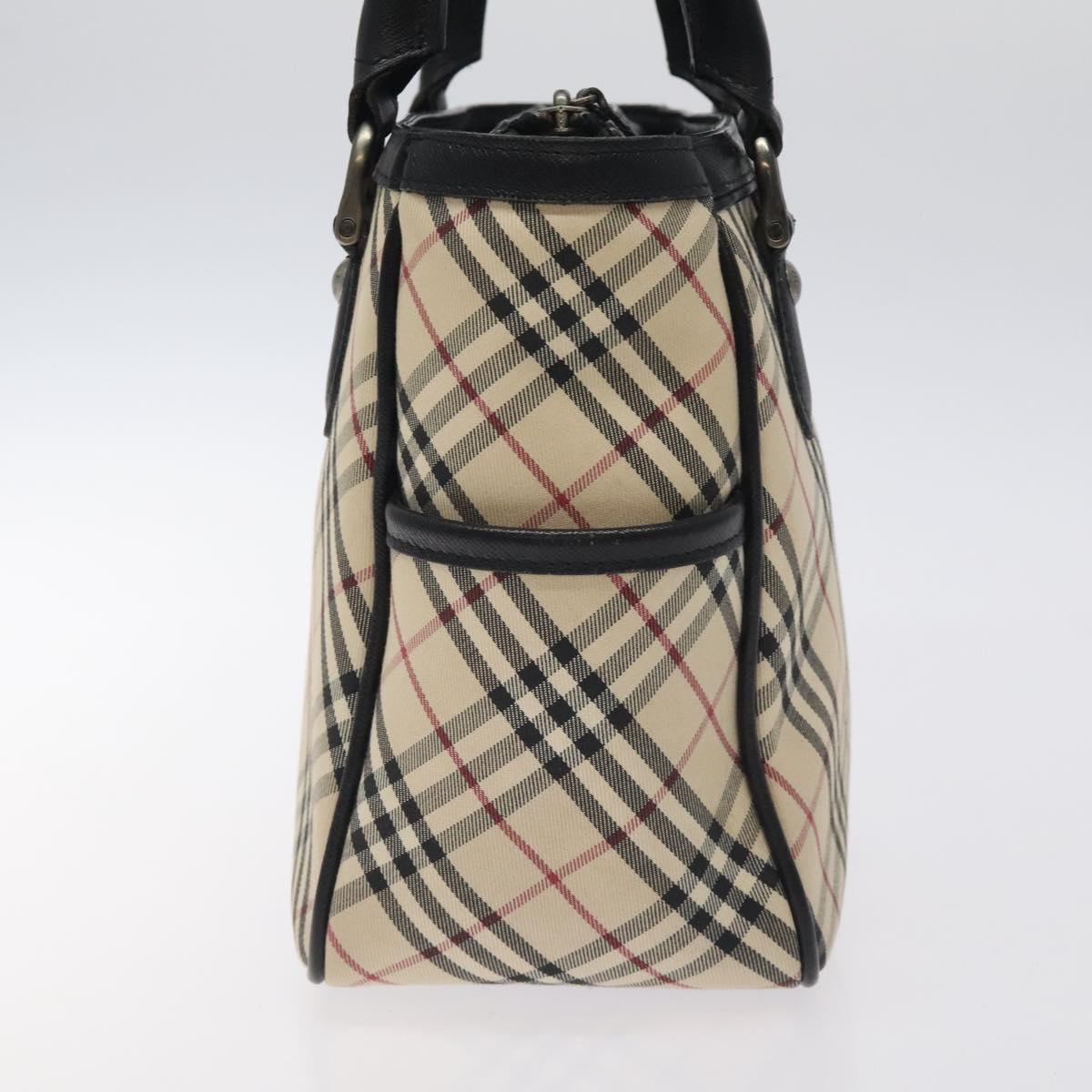BURBERRY Nova Check Hand Bag Canvas Beige Auth 127834