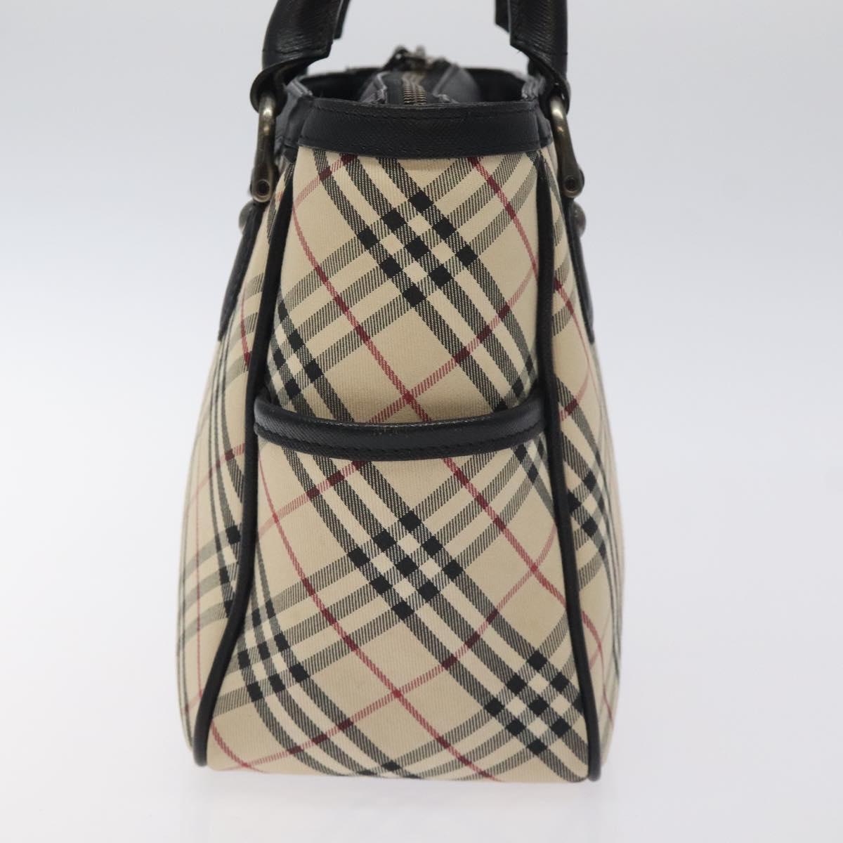 BURBERRY Nova Check Hand Bag Canvas Beige Auth 127834