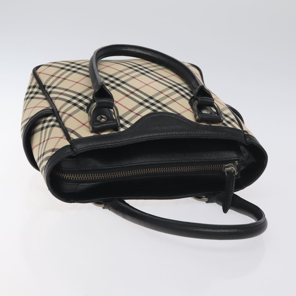 BURBERRY Nova Check Hand Bag Canvas Beige Auth 127834