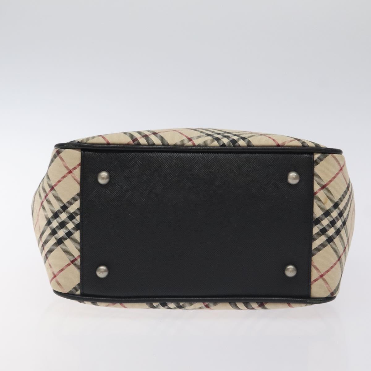 BURBERRY Nova Check Hand Bag Canvas Beige Auth 127834