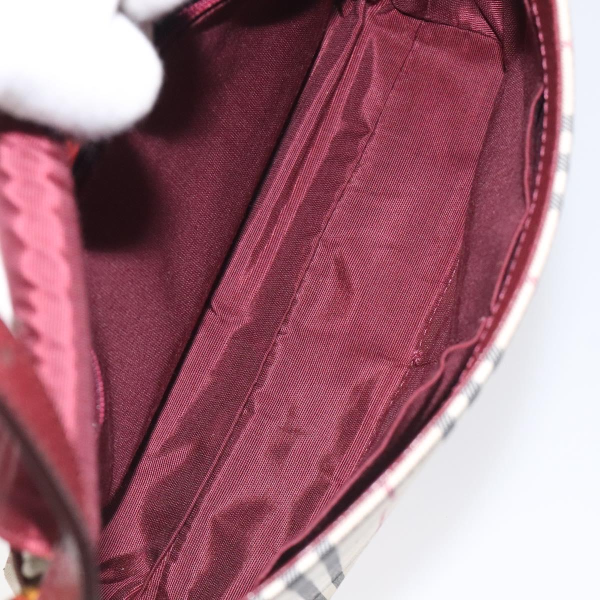 BURBERRY Nova Check Shoulder Bag Canvas Leather Beige Gold Auth 127835