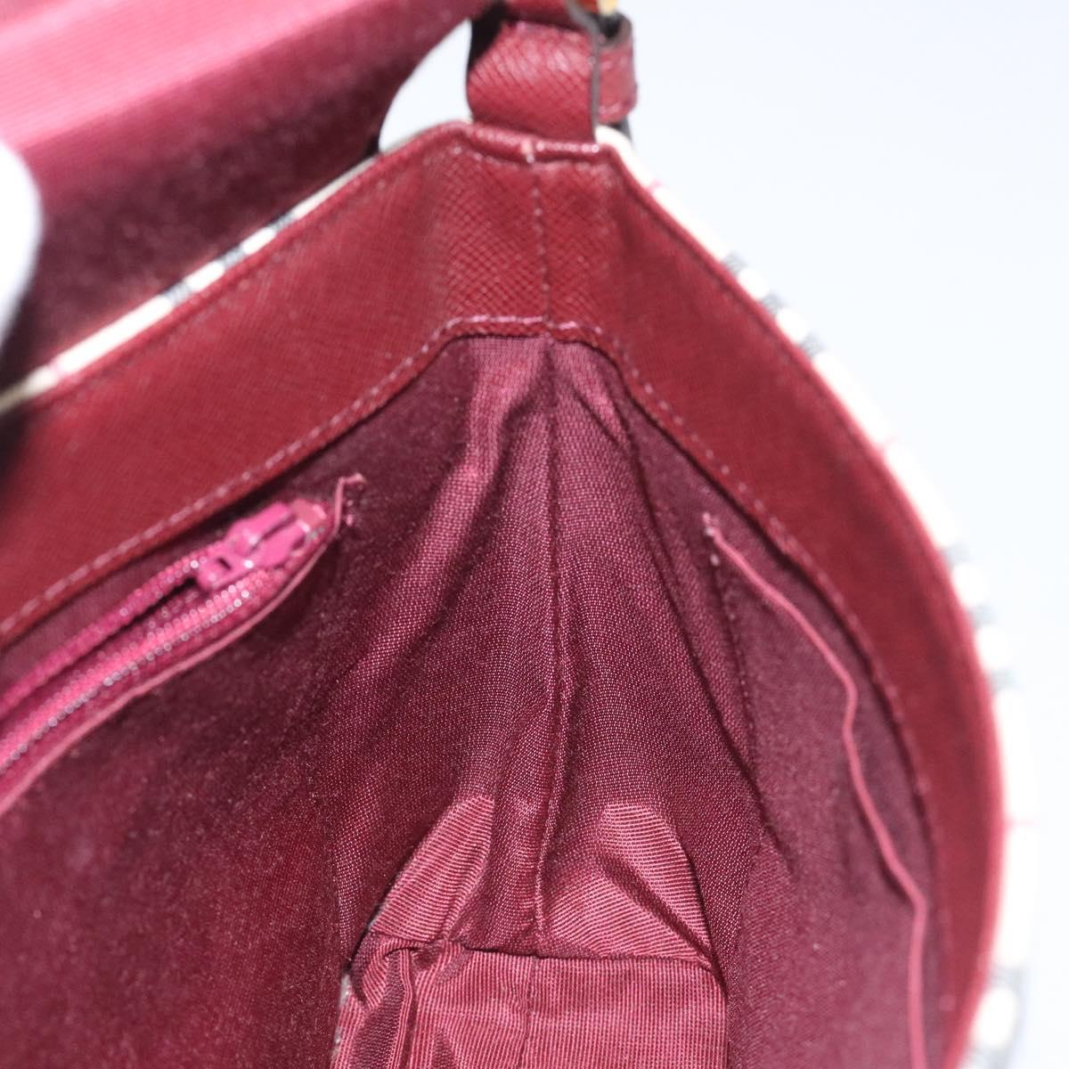 BURBERRY Nova Check Shoulder Bag Canvas Leather Beige Gold Auth 127835