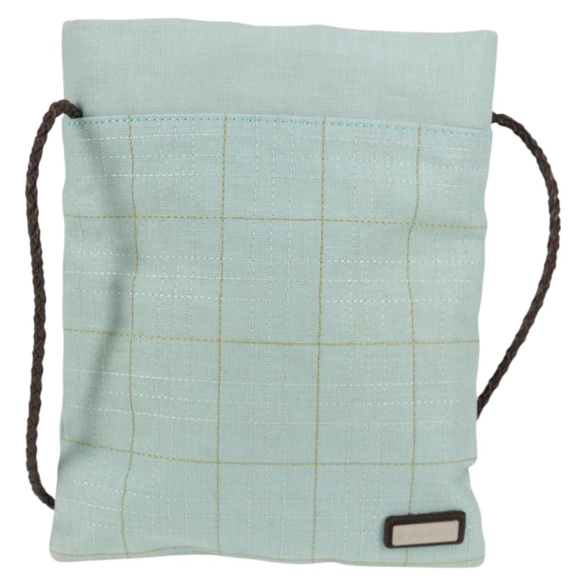 BURBERRY Sacosh Shoulder Bag Canvas Light Blue Auth 127837