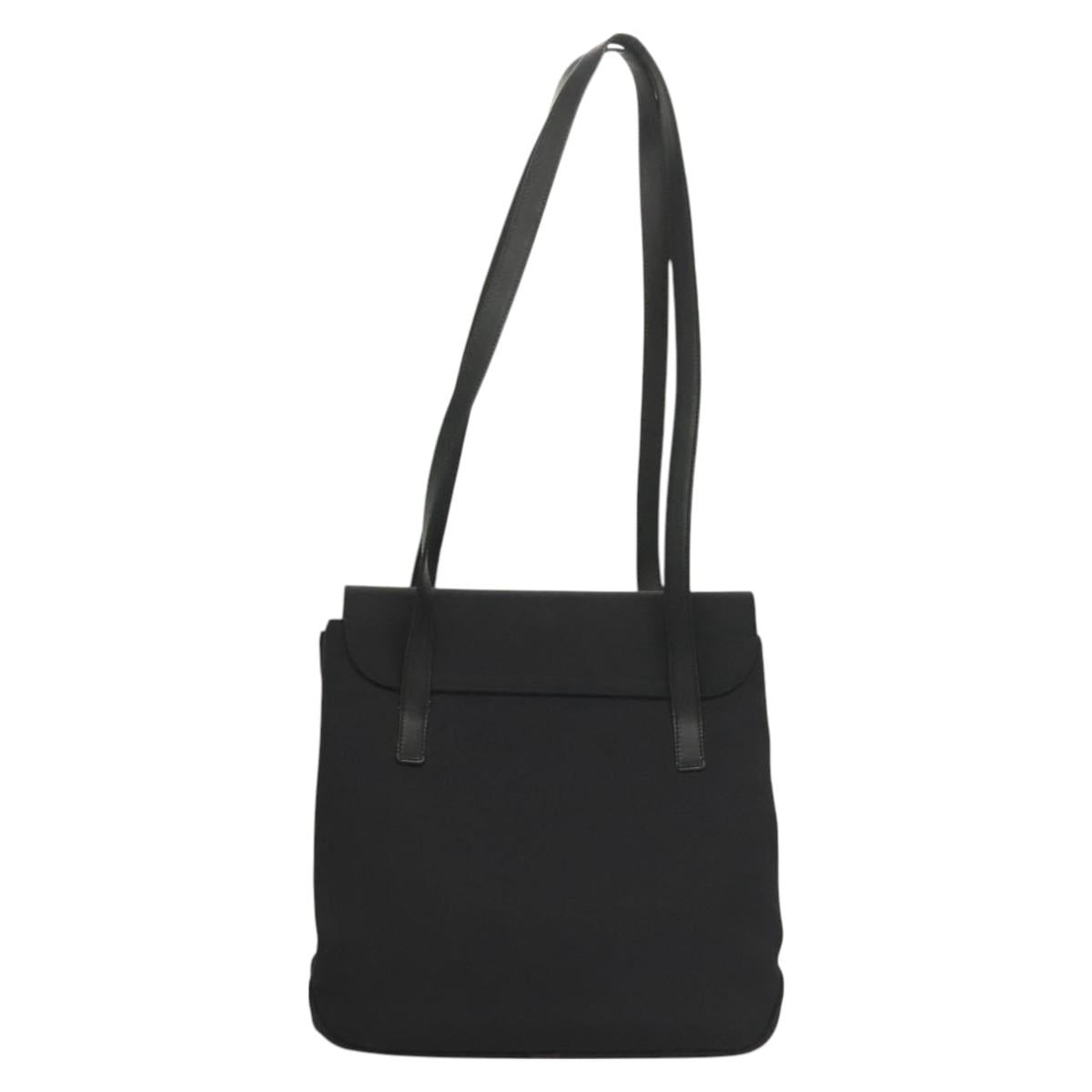 Salvatore Ferragamo Shoulder Bag Canvas Black Auth 127852
