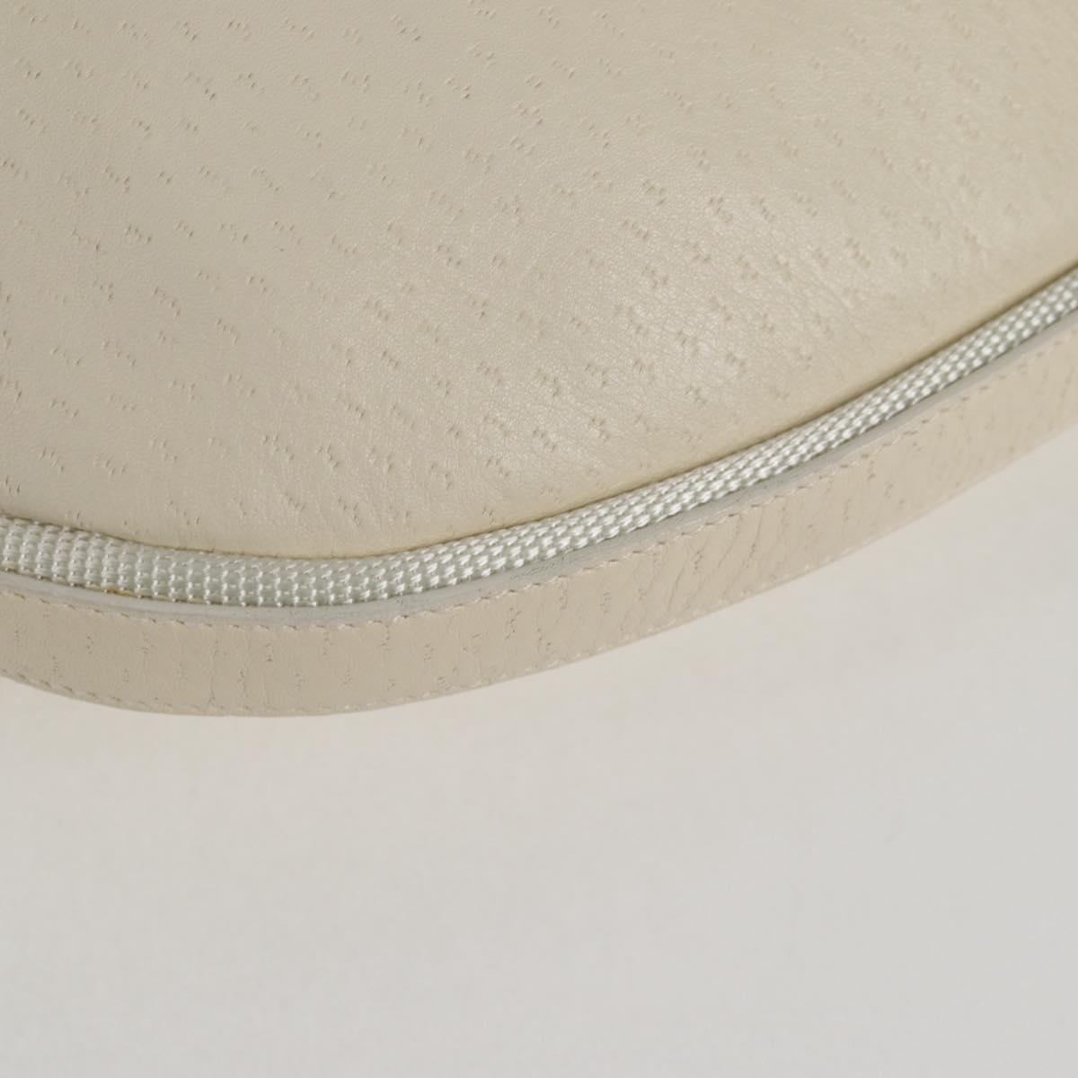 Salvatore Ferragamo Gancini Hand Bag Leather Ivory Gold Auth 127853