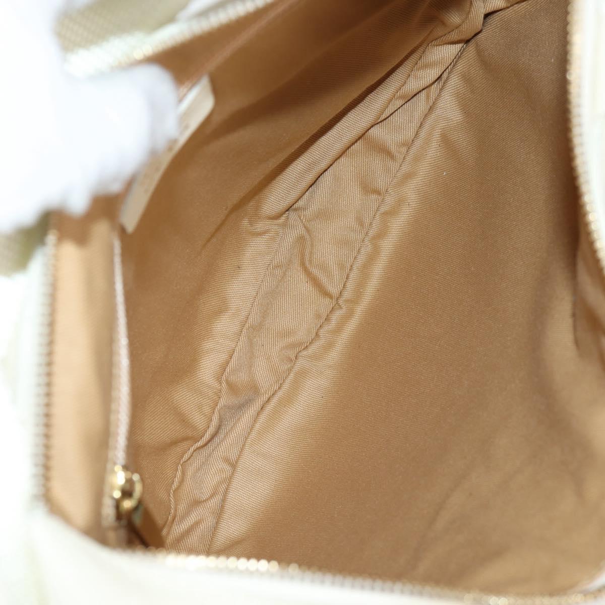 Salvatore Ferragamo Gancini Hand Bag Leather Ivory Gold Auth 127853
