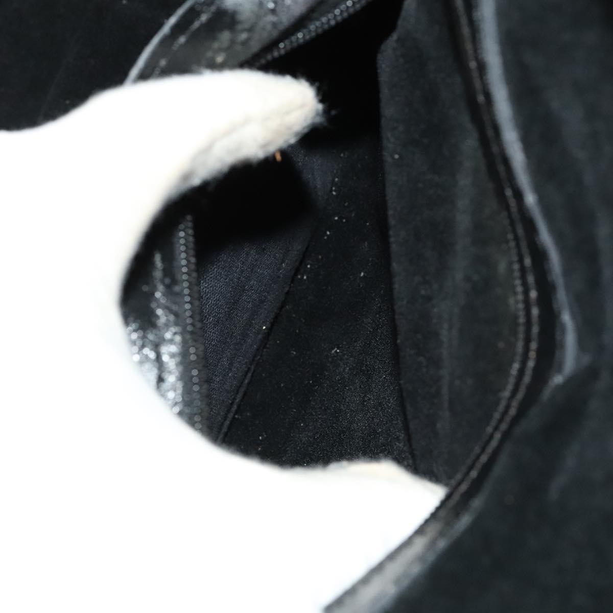 FENDI Zucchino Canvas Boston Bag Silver Black Auth 127858
