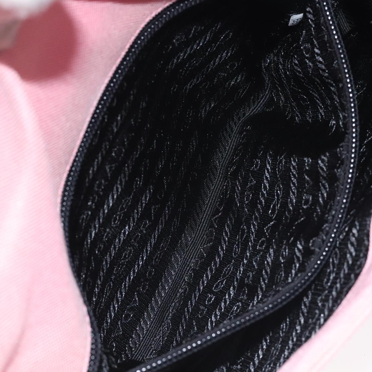 PRADA Shoulder Bag Canvas Pink Silver Auth 127866