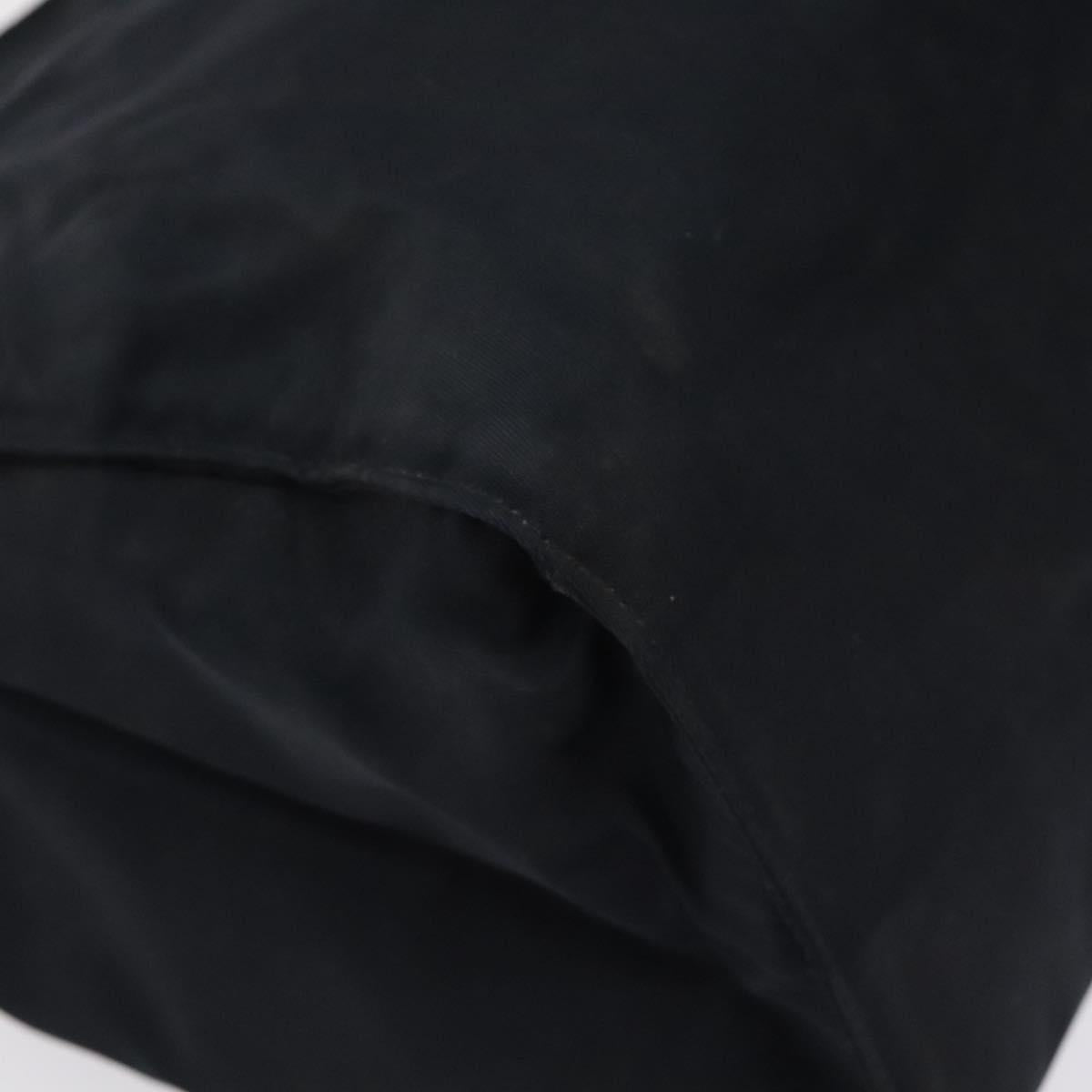 PRADA Hand Bag Nylon Black Gold Auth 127868