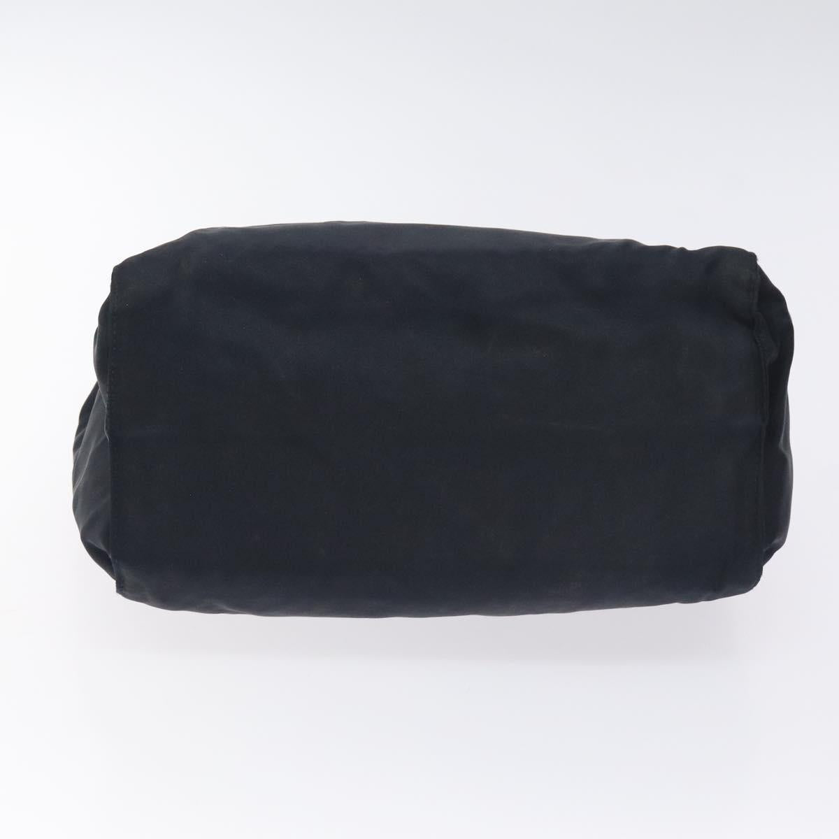 PRADA Hand Bag Nylon Black Gold Auth 127868