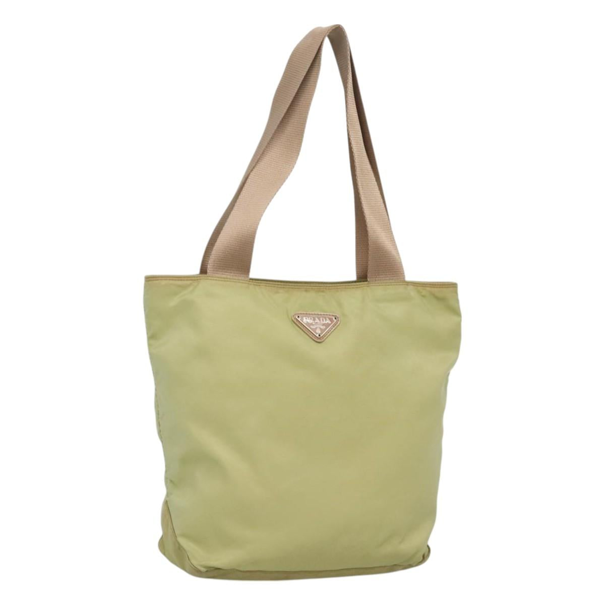 PRADA Tote Bag Nylon Light green Auth 127872