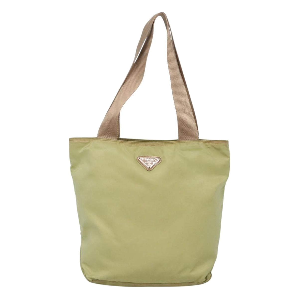 PRADA Tote Bag Nylon Light green Auth 127872