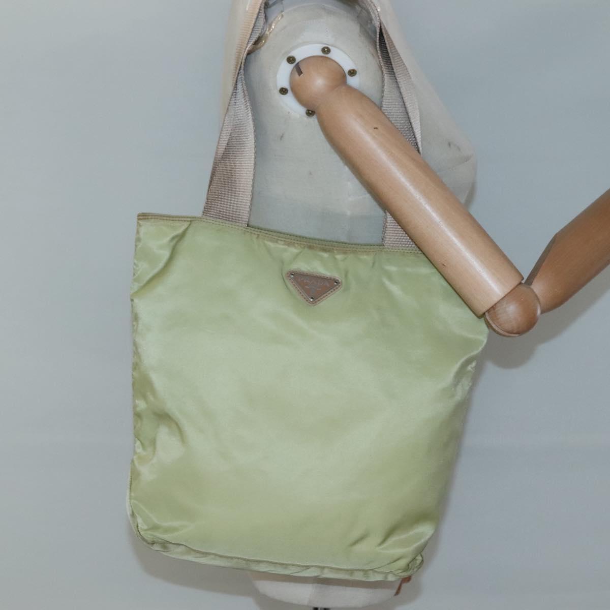 PRADA Tote Bag Nylon Light green Auth 127872