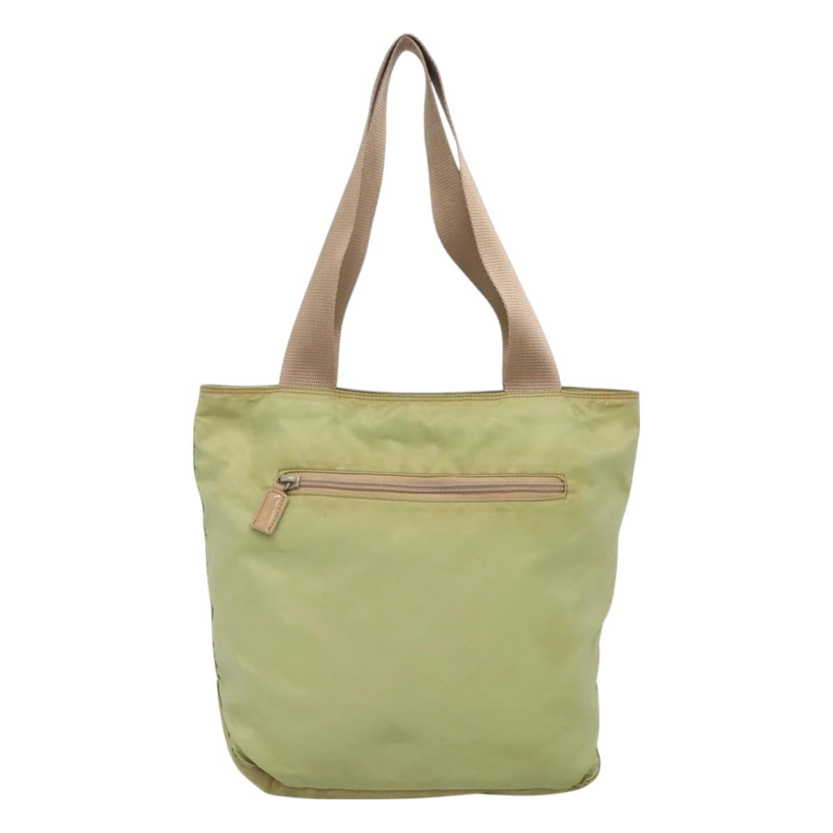 PRADA Tote Bag Nylon Light green Auth 127872