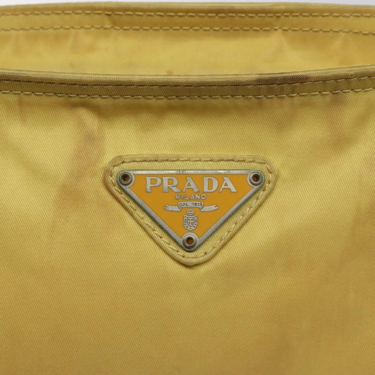 PRADA Shoulder Bag Nylon Yellow Auth 127873