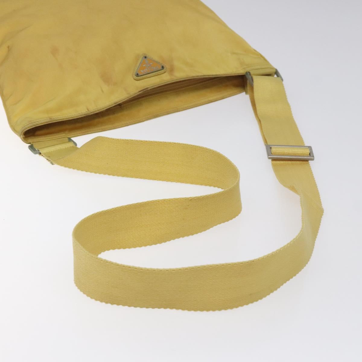 PRADA Shoulder Bag Nylon Yellow Auth 127873