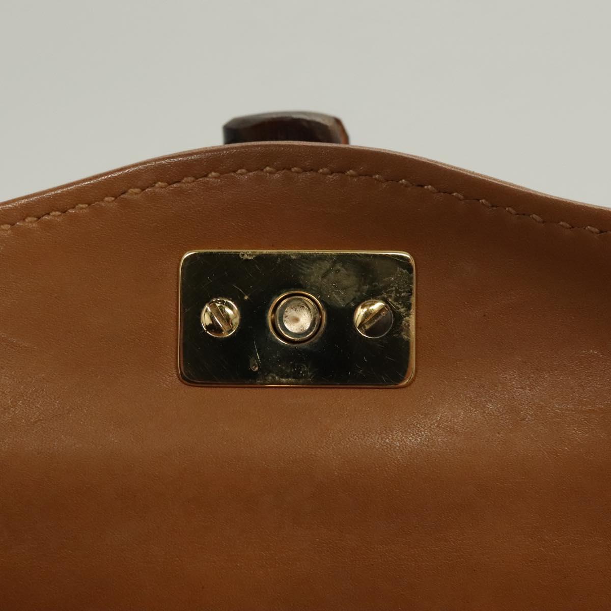 GUCCI Bamboo Hand Bag Leather Brown Gold 000 26 0175 Auth 127876
