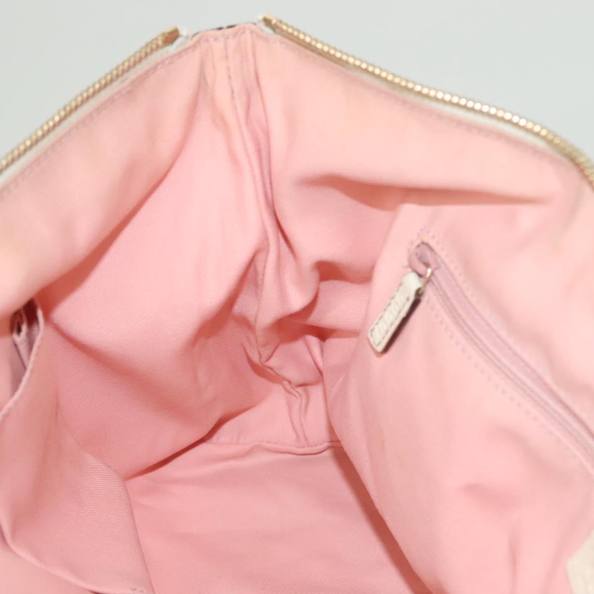 GUCCI GG Canvas Hand Bag Gold Pink 141470 Auth 127877