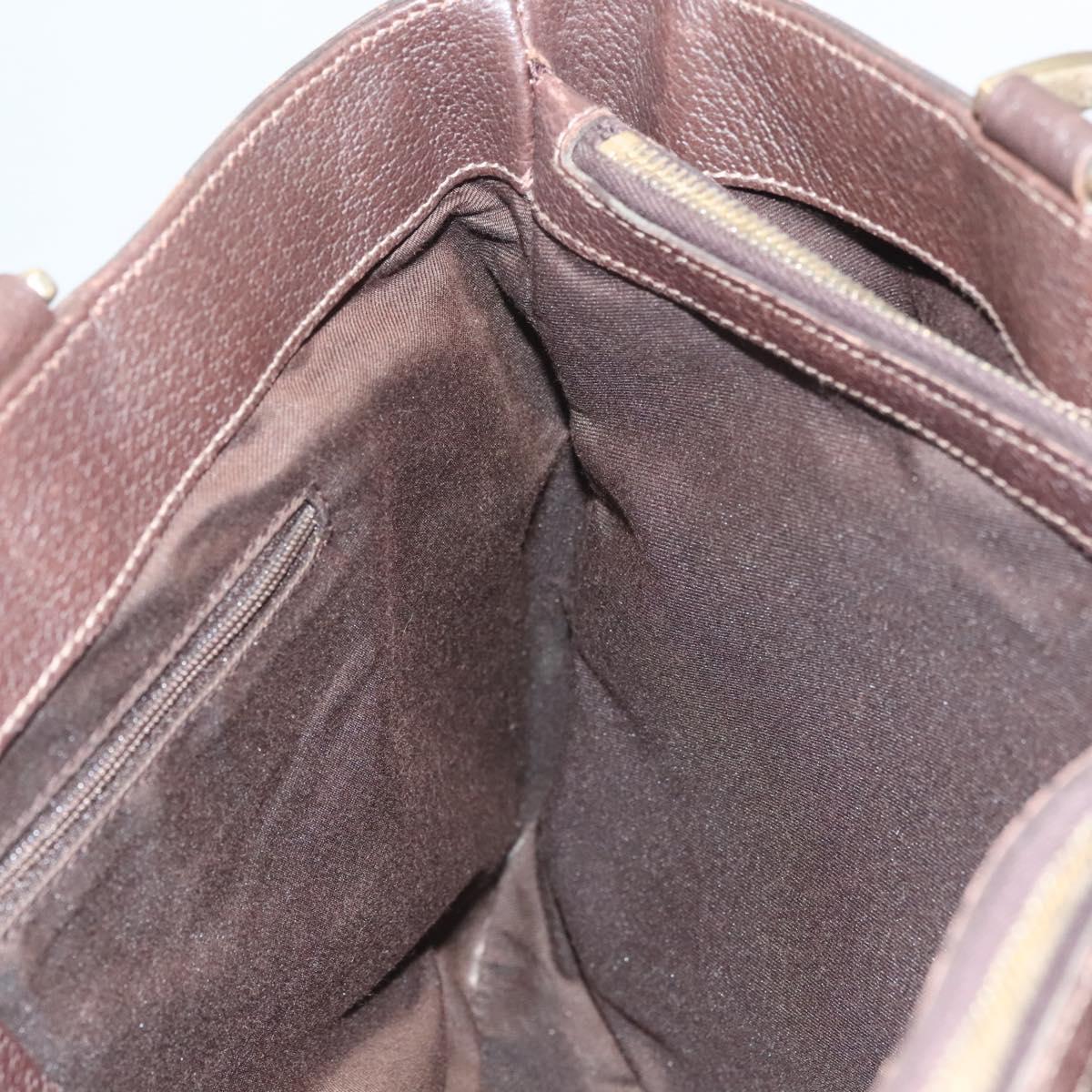 GUCCI GG Canvas Hand Bag Gold Beige 170004 Auth 127879