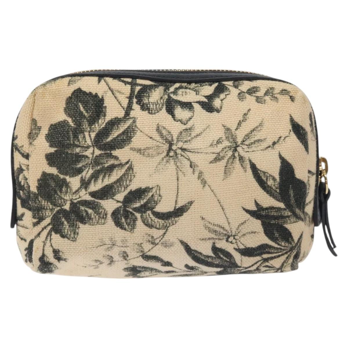 GUCCI Pouch Canvas Beige Gold 442690 Auth 127880