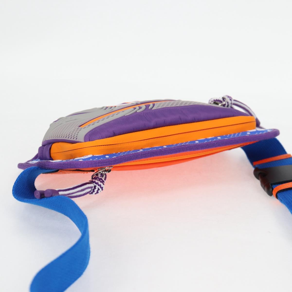 GUCCI Waist bag Nylon Silver Purple 752102 Auth 127885M
