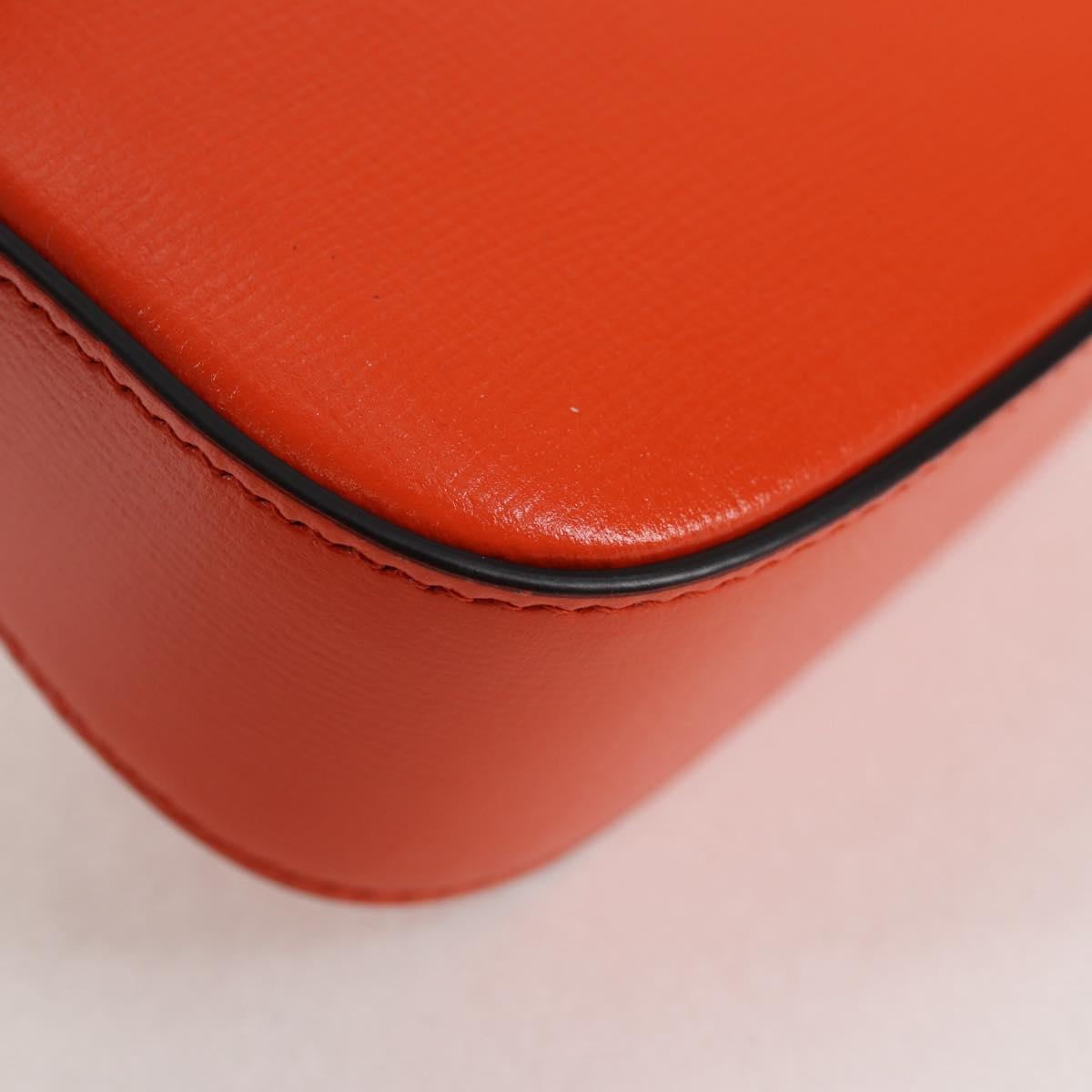 GUCCI Sherry Line Shoulder Bag Leather Orange Red Navy 726863 Auth 127887M