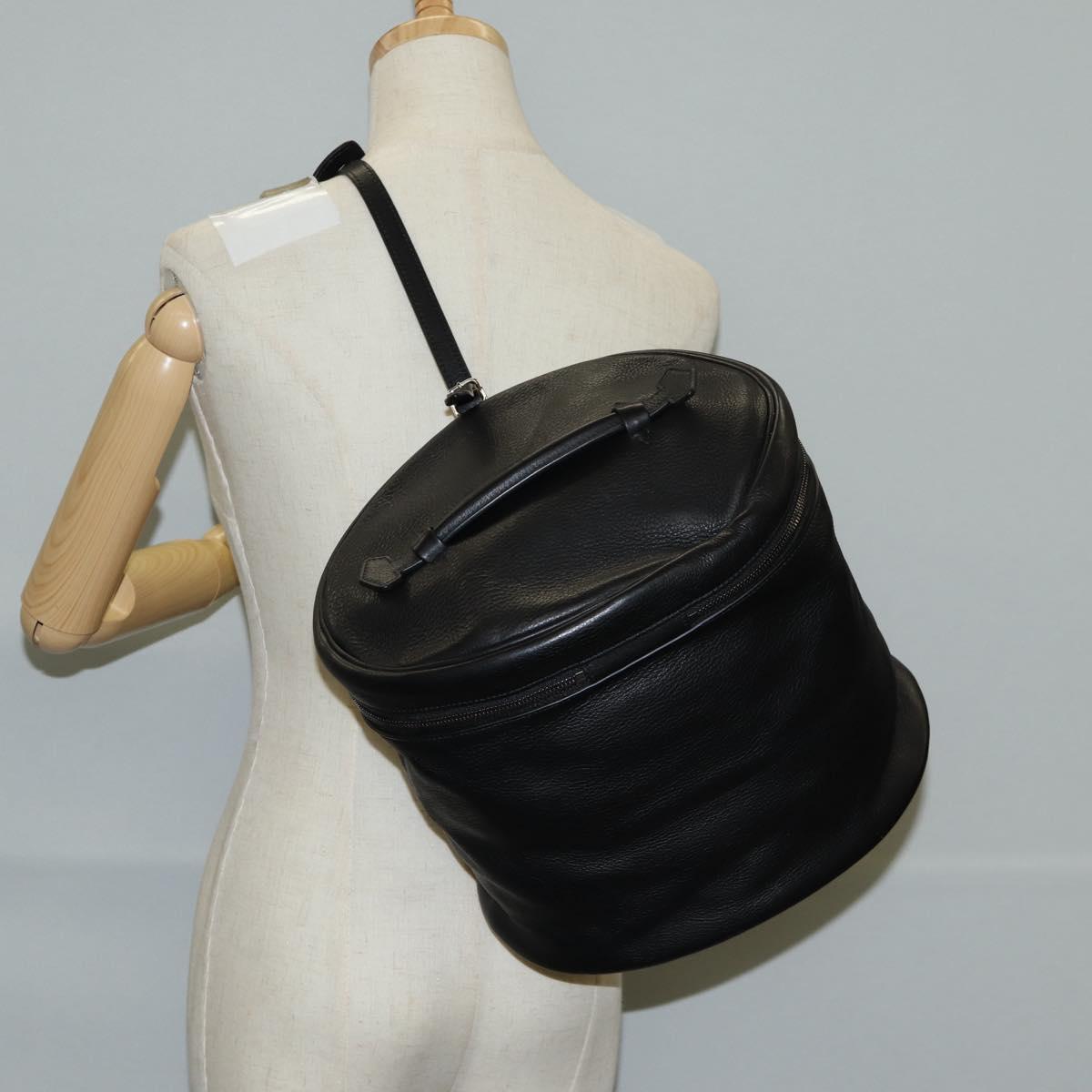 BALENCIAGA Shoulder Bag Leather Black Auth 127888V