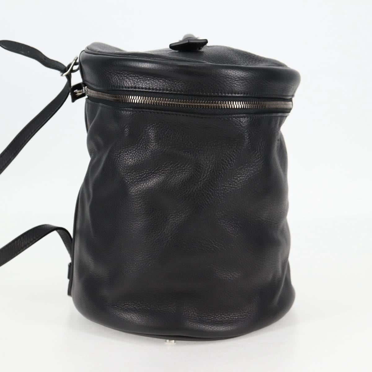 BALENCIAGA Shoulder Bag Leather Black Auth 127888V