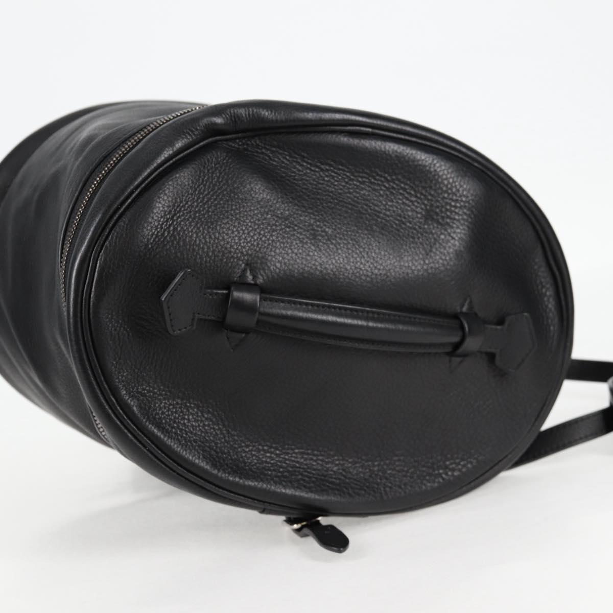 BALENCIAGA Shoulder Bag Leather Black Auth 127888V
