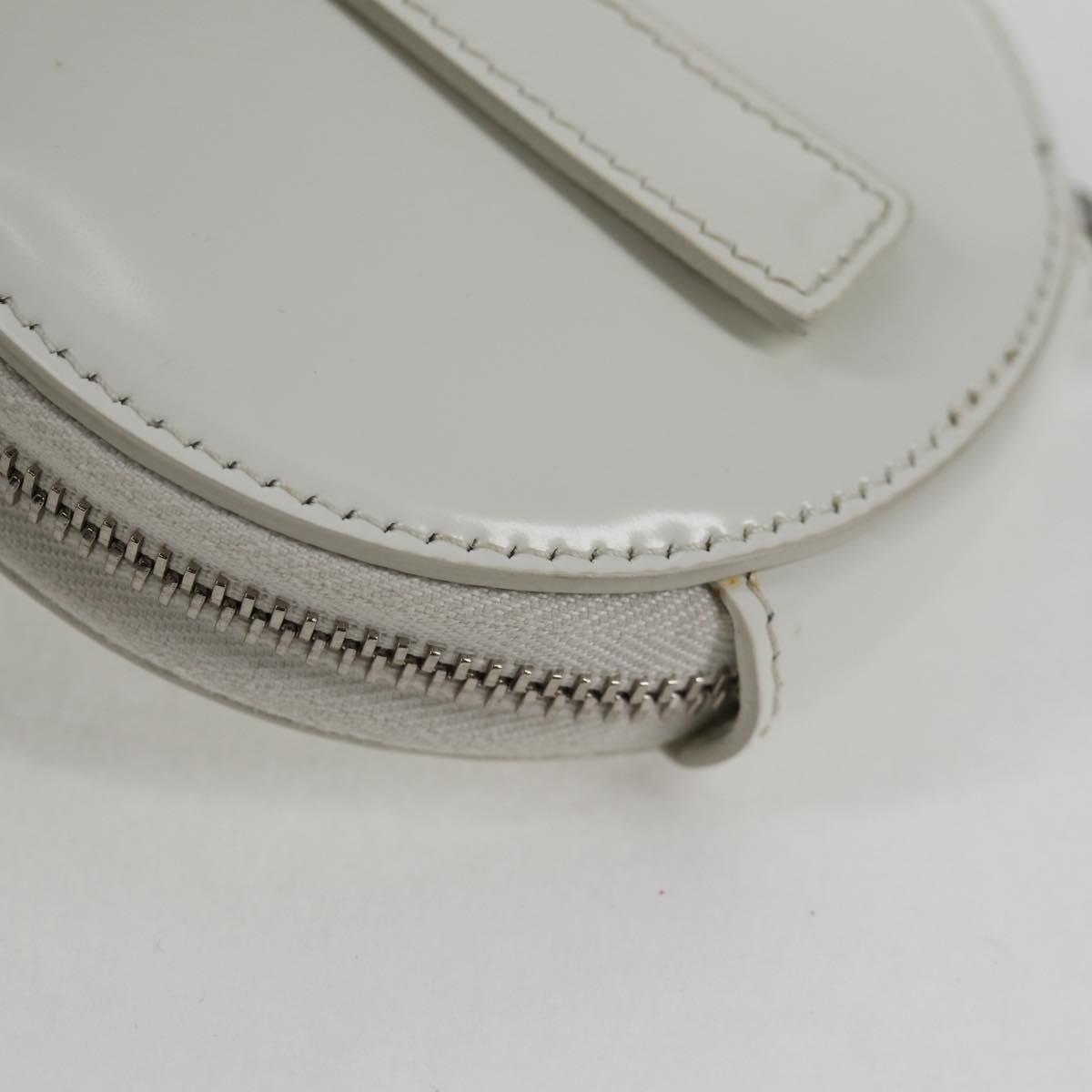 PRADA Coin Purse Patent leather White Auth 127894V