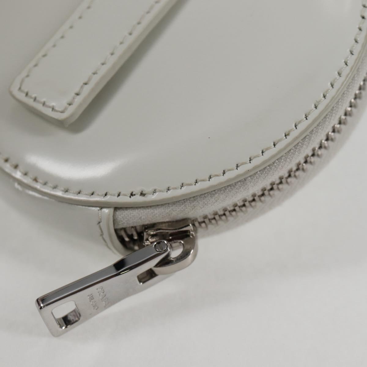 PRADA Coin Purse Patent leather White Auth 127894V