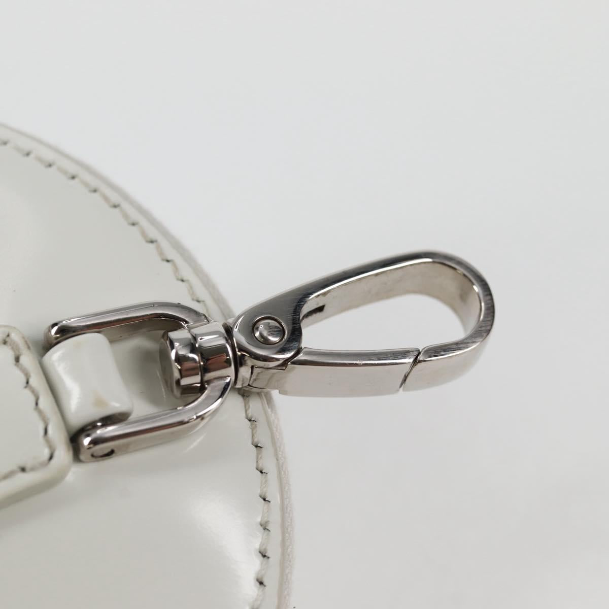 PRADA Coin Purse Patent leather White Auth 127894V