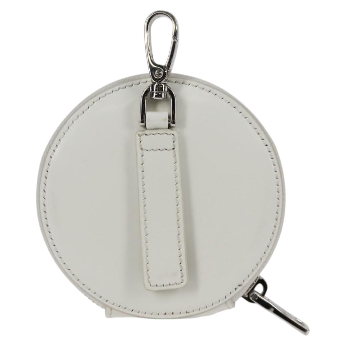 PRADA Coin Purse Patent leather White Auth 127894V