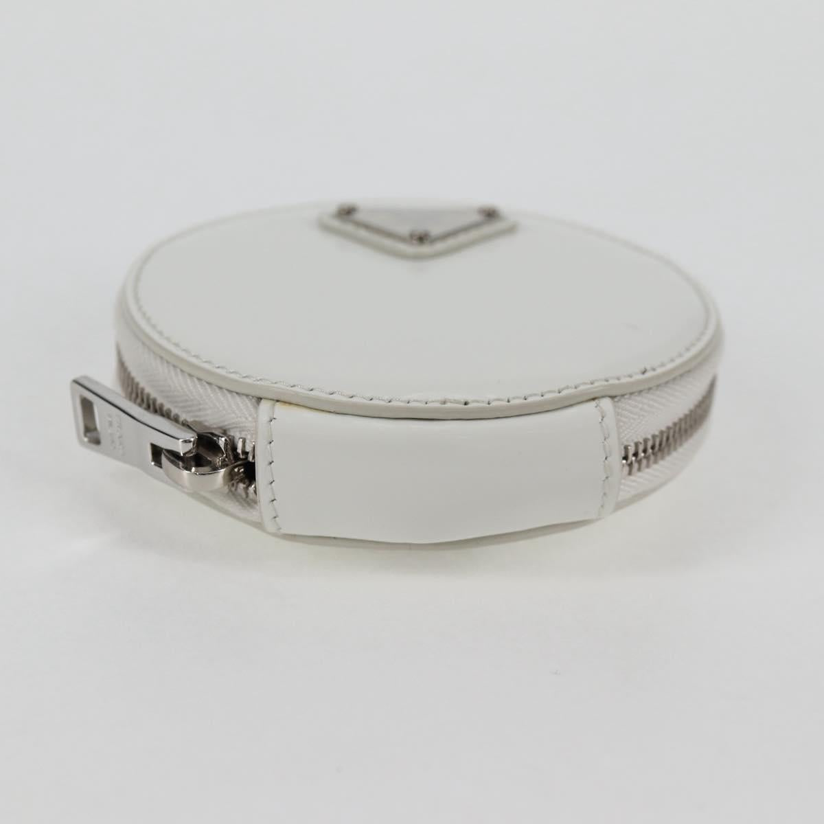 PRADA Coin Purse Patent leather White Auth 127894V