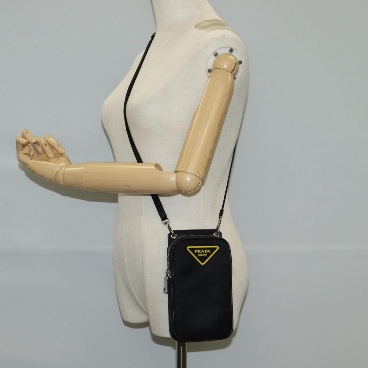 PRADA Shoulder Bag Nylon Black Auth 127896M