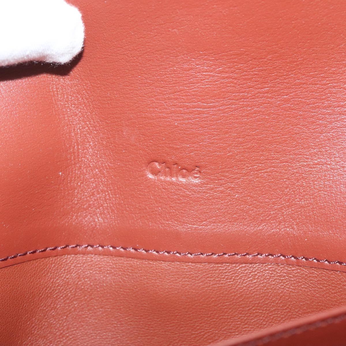 Chloe Wallet Leather Brown Gold Auth 127898V