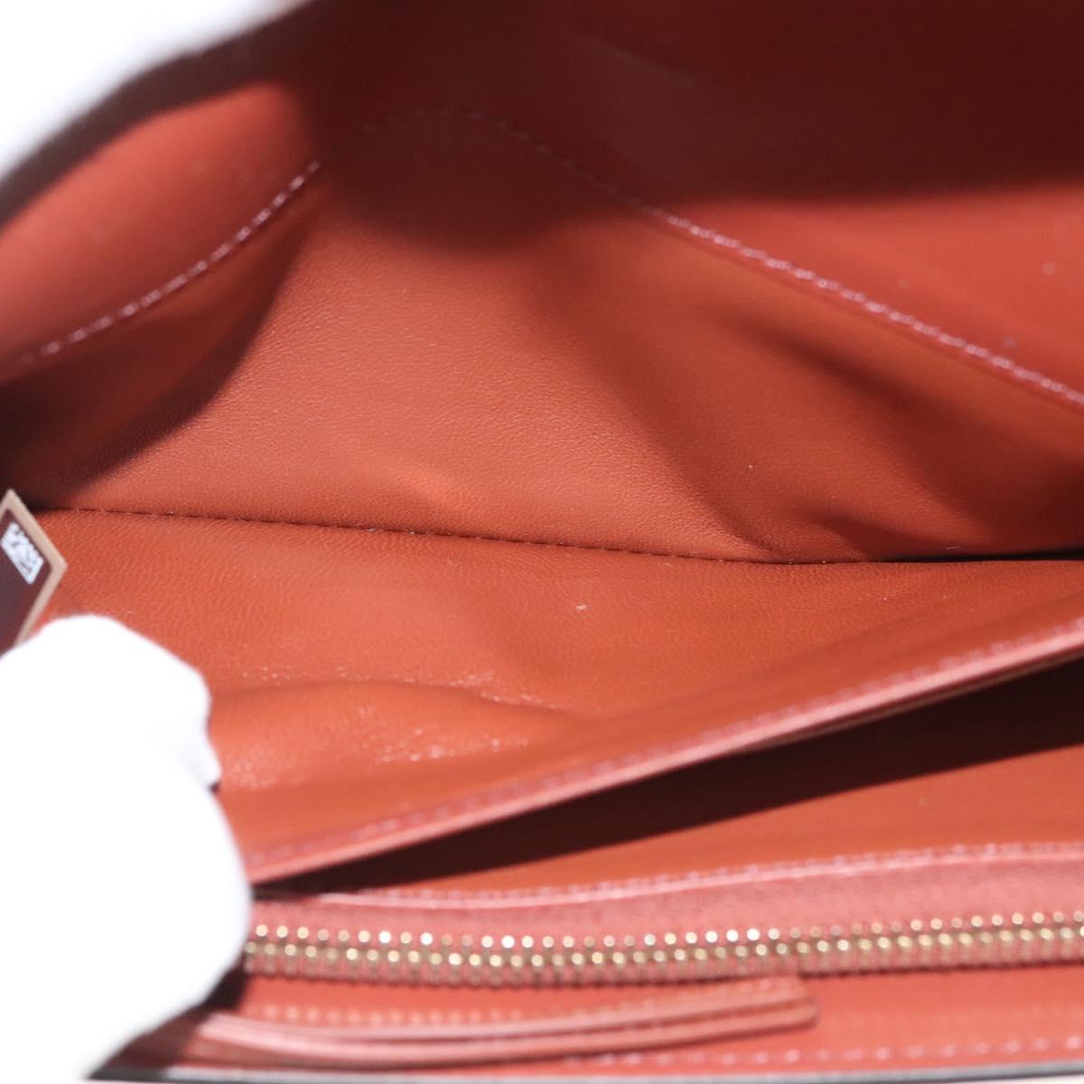 Chloe Wallet Leather Brown Gold Auth 127898V