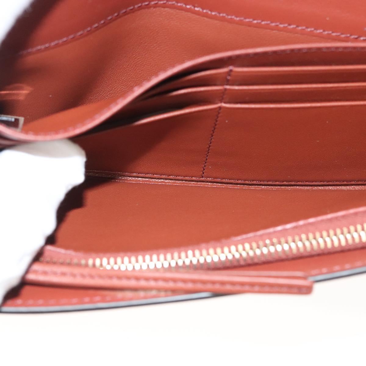 Chloe Wallet Leather Brown Gold Auth 127898V