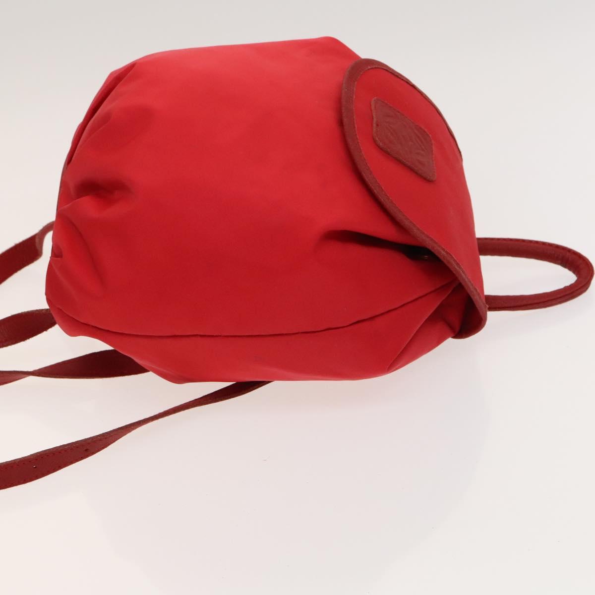 LOEWE Backpack Nylon Red Gold Auth 127904