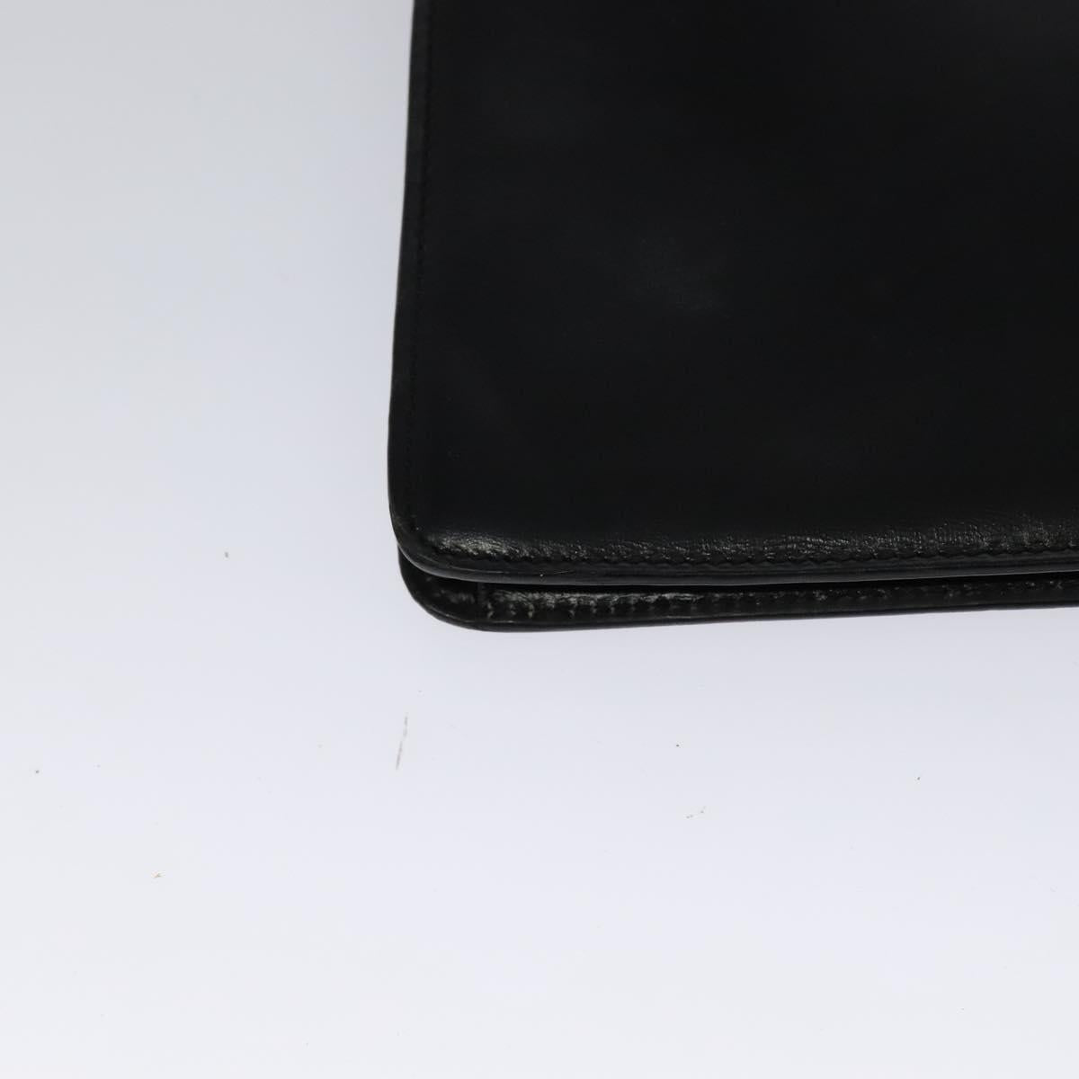 CELINE Shoulder Bag Leather Black Gold Auth 127909