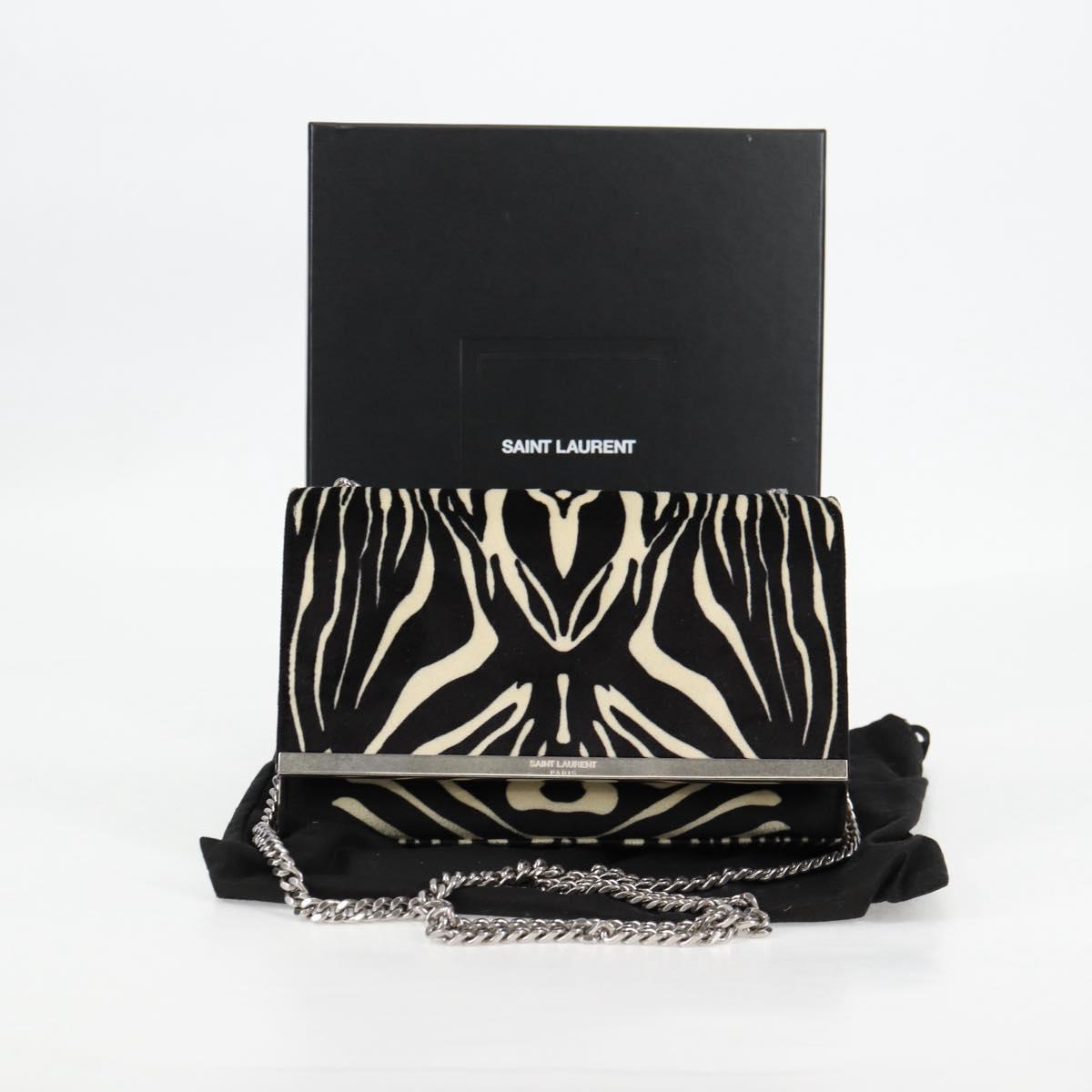 SAINT LAURENT Chain Bag Fabric Zebra Pattern 707690 FAAIA 1075 Auth 127912M