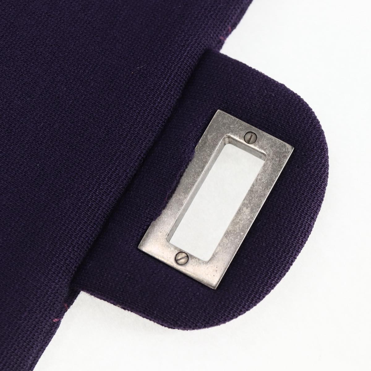 CHANEL Matelasse 2.55 Double Flap Chain Bag Cotton Purple CC Auth 127929M