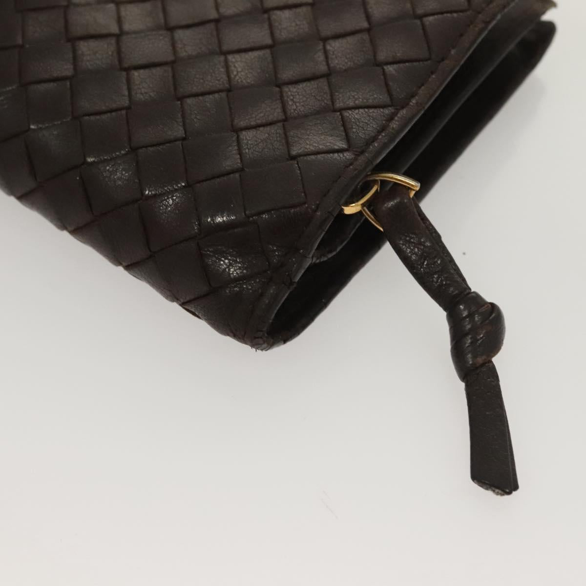 BOTTEGA VENETA INTRECCIATO Wallet Leather Brown 121060 Auth 127951
