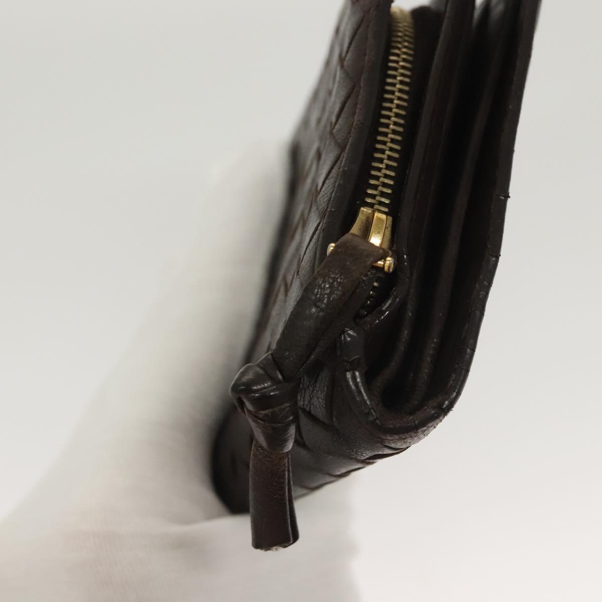 BOTTEGA VENETA INTRECCIATO Wallet Leather Brown 121060 Auth 127951